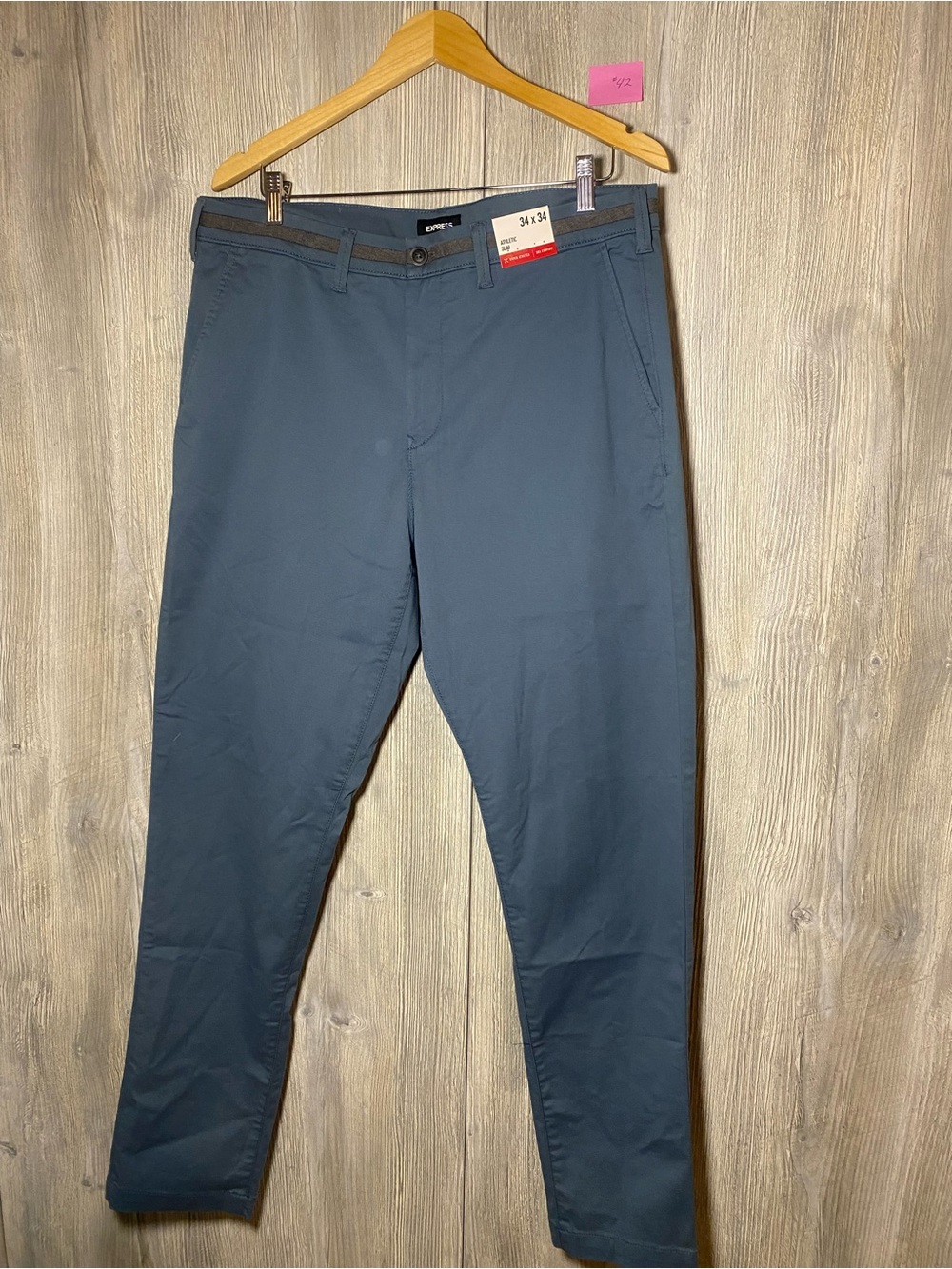 Express Mens Blue Cotton Chino Pants Brand new with tags size 34/34